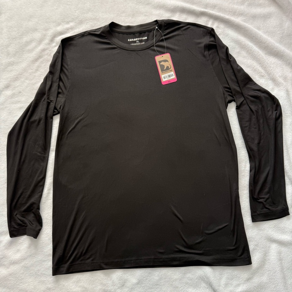Bearbottom Shirt Size XL Long Sleeve Tech Performance Tee Black